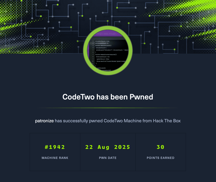 HTB CodeTwo write up